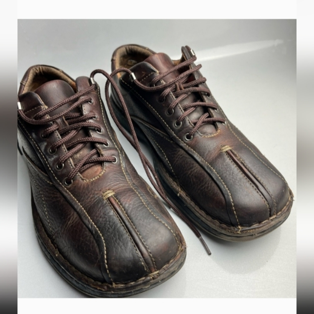 Clarks Oxford Shoes Mens 13 Nebulae Brown Leather Bicycle Toe Casual Derby Shoes